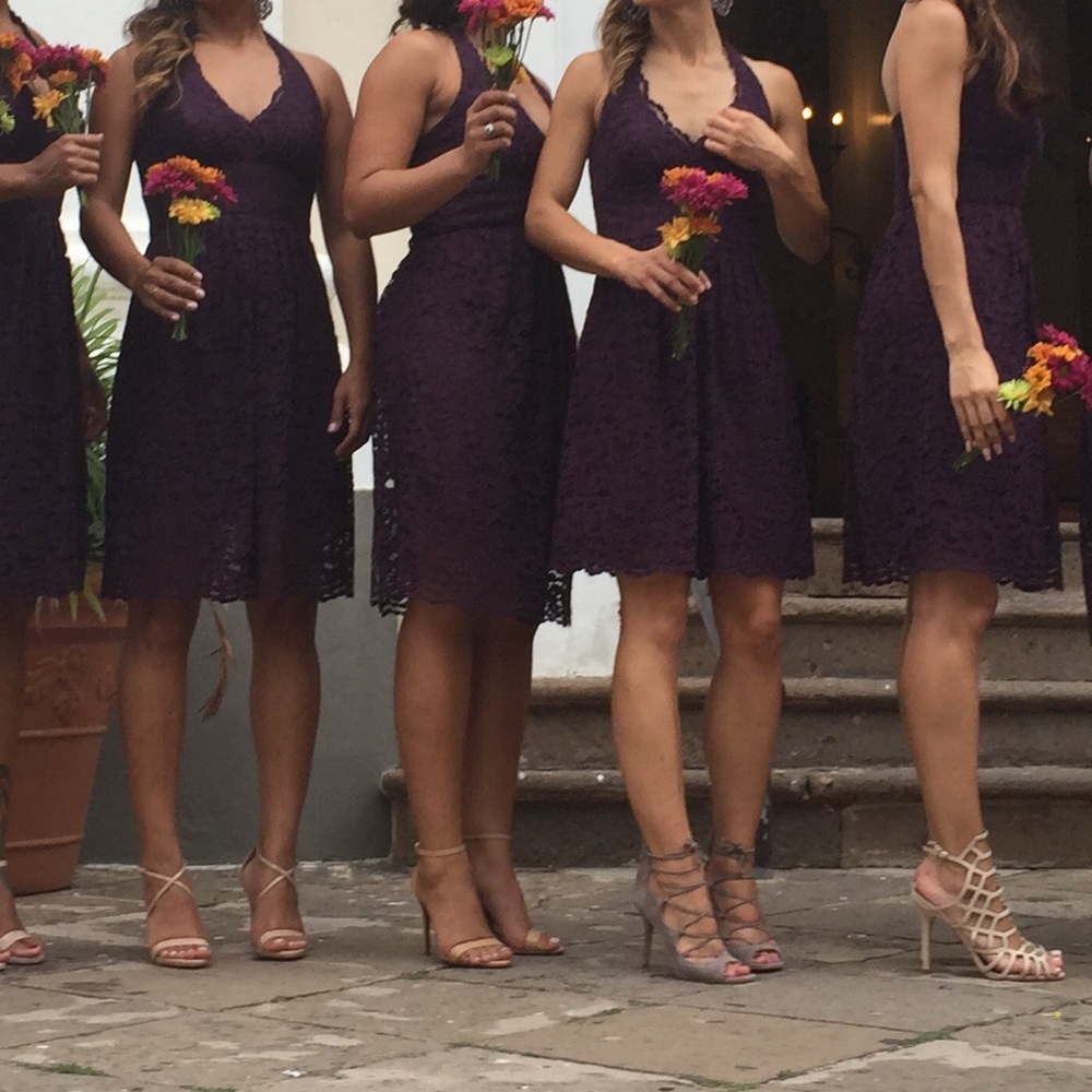 David’s Bridal Lace Halter Dress